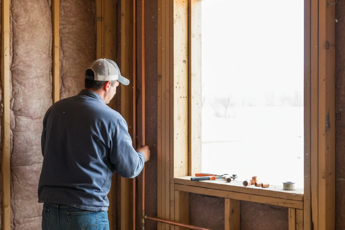 Licensed plumber running new copper supply lines in a Pricedale home